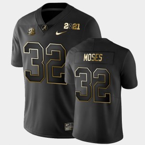 #32 Dylan Moses Bama Black Mens Jersey 2021 National Championship Golden Playoff 652937-927