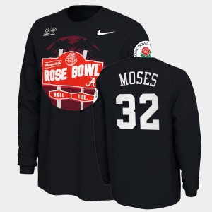 #32 Dylan Moses The Tide Black Men T-Shirt 2021 Rose Bowl Illustrated Long Sleeve 127513-988