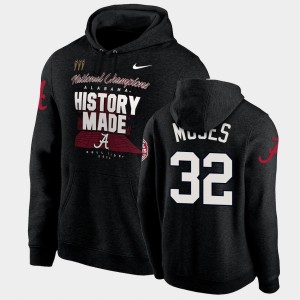 #32 Dylan Moses Crimson Black Men's Hoodie 2020 National Champions History Made Pullover 341935-144
