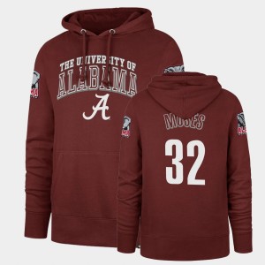 #32 Dylan Moses Alabama Crimson Tide Cardinal Men's Hoodie Double Decker Headline 252894-447