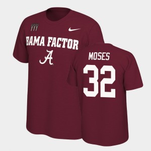 #32 Dylan Moses University of Alabama Crimson Men T-Shirt College Football Mantra 406738-596