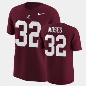 #32 Dylan Moses Bama Crimson Mens T-Shirt College Football Name & Number 858914-389