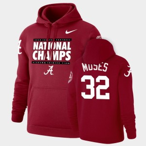 #32 Dylan Moses Crimson Crimson Men Hoodie 2020 National Champions Pullover 214529-440