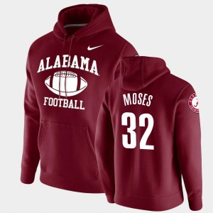 #32 Dylan Moses Crimson Crimson Mens Hoodie Retro Football Pullover 178213-332