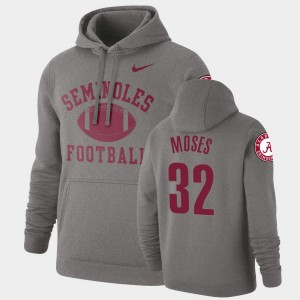 #32 Dylan Moses Bama Heathered Gray Men's Hoodie Retro Football Pullover 269095-493