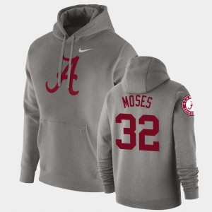 #32 Dylan Moses Bama Heathered Gray Men Hoodie Vault Logo Club Fleece Pullover 661942-791