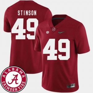 #49 Ed Stinson Roll Tide Crimson Mens Jerseys College Football 2018 SEC Patch 879735-702