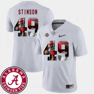 #49 Ed Stinson The Tide White Men's Jersey Pictorial Fashion Football 129464-976