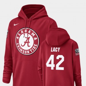 #42 Eddie Lacy Bama Crimson Men Hoodie Champ Drive Football Performance 710181-994