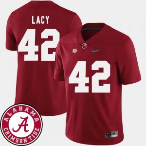 #42 Eddie Lacy Bama Crimson Men's Jersey College Football 2018 SEC Patch 885971-311