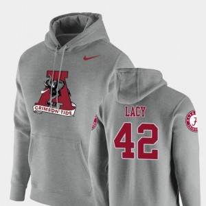 #42 Eddie Lacy Roll Tide Heathered Gray Men's Hoodie Vault Logo Club Pullover 625112-896