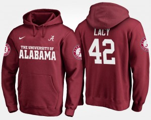 #42 Eddie Lacy Bama Crimson Men Hoodie Name and Number University 733726-913