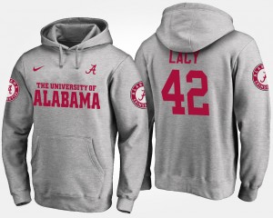 #42 Eddie Lacy Roll Tide Gray Men's Hoodie Name and Number 2025-26 689692-787
