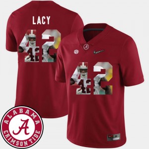 #42 Eddie Lacy University of Alabama Crimson Men's Jersey Pictorial Fashion Football 899464-475