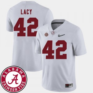#42 Eddie Lacy Bama White Mens Jersey College Football 2018 SEC Patch 329943-109