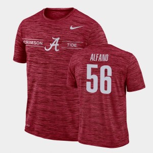 #56 Antonio Alfano Alabama Crimson Tide Crimson Mens T-Shirt GFX Velocity Sideline Legend Performance 433610-364
