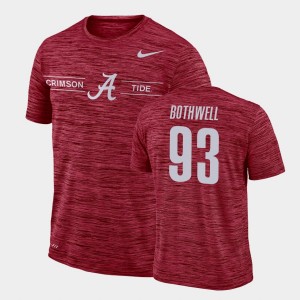 #93 Landon Bothwell Roll Tide Crimson Men's T-Shirt GFX Velocity Sideline Legend Performance 615518-287