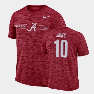 #10 Mac Jones The Tide Crimson Men's T-Shirt GFX Velocity Sideline Legend Performance 681390-766