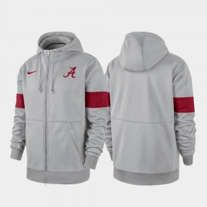 Crimson Gray Mens Hoodie 2019 Sideline Therma-FIT Performance Full-Zip 900793-446