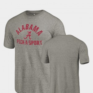 Bama Gray Men T-Shirt Pick-A-Sport Tri-Blend Distressed 953345-493