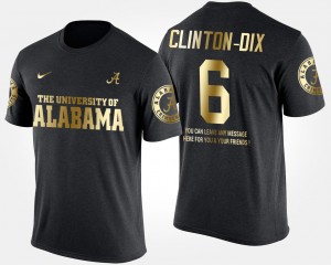#6 Ha Ha Clinton-Dix Alabama Black Men's T-Shirt Gold Limited Short Sleeve With Message 546796-306