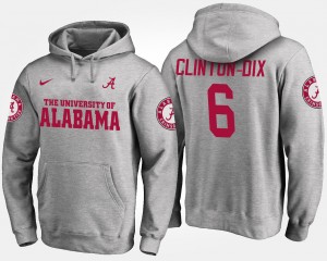 #6 Ha Ha Clinton-Dix Crimson Gray Mens Hoodie Name and Number Replica 487045-380