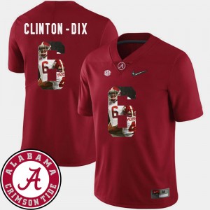 #6 Ha Ha Clinton-Dix Bama Crimson Men's Jerseys Pictorial Fashion Football 971725-121