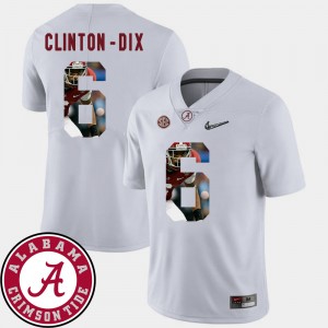 #6 Ha Ha Clinton-Dix Bama White Men Jerseys Pictorial Fashion Football 627048-144