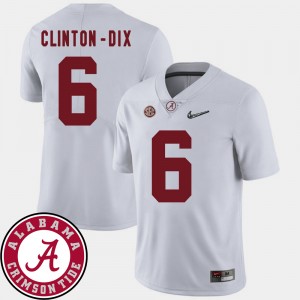 #6 Ha Ha Clinton-Dix Alabama Crimson Tide White Men Jersey College Football 2018 SEC Patch 552621-949