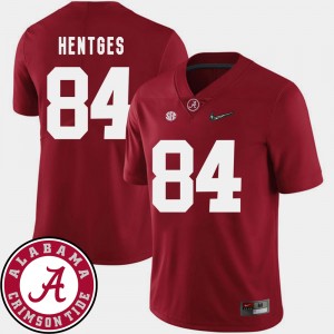 #84 Hale Hentges Alabama Crimson Tide Crimson Men's Jersey College Football 2018 SEC Patch 107071-428
