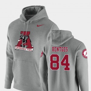 #84 Hale Hentges Bama Heathered Gray Men's Hoodie Vault Logo Club Pullover 795217-425