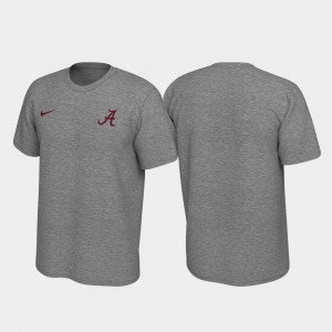 Alabama Crimson Tide Heathered Gray Men T-Shirt Left Chest Logo Legend 476228-502
