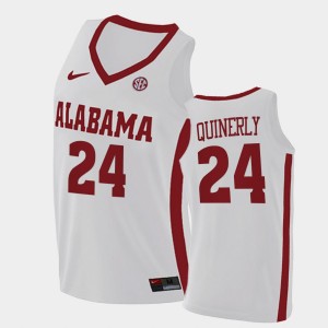 #24 Jaden Quinerly Bama White Mens Jerseys College Basketball 2021 Swingman 951178-784