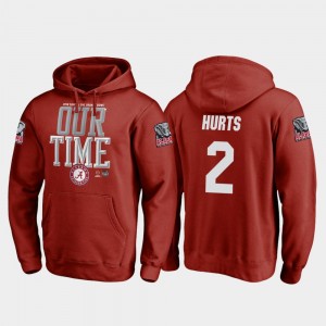 #2 Jalen Hurts University of Alabama Crimson Mens Hoodie 2018 Orange Bowl Bound College Football Playoff Counter 482880-314