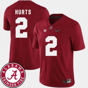 #2 Jalen Hurts The Tide Crimson Men Jerseys College Football 2018 SEC Patch 486746-820