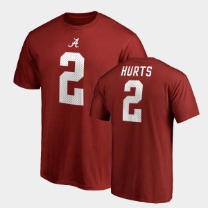 #2 Jalen Hurts Bama Crimson Men T-Shirt College Legends Name & Number 387804-317