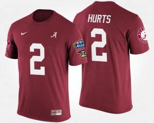 #2 Jalen Hurts Alabama Crimson Mens T-Shirt Bowl Game Sugar Bowl 392471-305