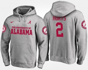 #2 Jalen Hurts Roll Tide Gray Men's Hoodie Name and Number 2025 797215-152