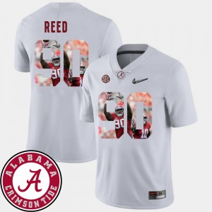 #90 Jarran Reed Alabama Crimson Tide White Men Jersey Pictorial Fashion Football 555852-543