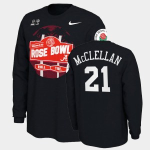 #21 Jase McClellan The Tide Black Men's T-Shirt 2021 Rose Bowl Illustrated Long Sleeve 295450-909