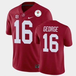 #16 Jayden George Roll Tide Crimson Men Jersey 2021 Rose Bowl College Football 620837-364