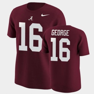#16 Jayden George Crimson Crimson Men T-Shirt College Football Name & Number 164928-312