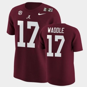#17 Jaylen Waddle Bama Crimson Men's T-Shirt 2020 National Champions Official 706578-120