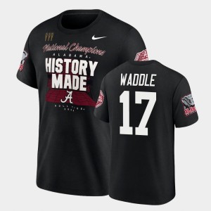 #17 Jaylen Waddle Bama Black Mens T-Shirt 2020 National Champions Locker Room 702764-822