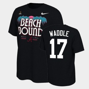 #17 Jaylen Waddle University of Alabama Black Men's T-Shirt 2021 National Championship Bound College Football Playoff 551462-672