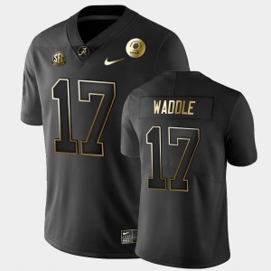 #17 Jaylen Waddle Alabama Crimson Tide Black Men Jersey 2021 Rose Bowl Golden Edition 150983-151