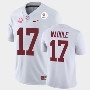 #17 Jaylen Waddle Bama White Mens Jersey 2021 Rose Bowl Champions 368004-186