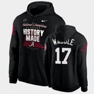 #17 Jaylen Waddle Roll Tide Black Men Hoodie 2020 National Champions History Made Pullover 557721-988