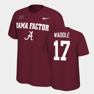 #17 Jaylen Waddle Bama Crimson Men's T-Shirt College Football Mantra 318872-393