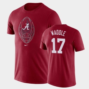 #17 Jaylen Waddle Alabama Crimson Men's T-Shirt Football Icon Legend 953647-628